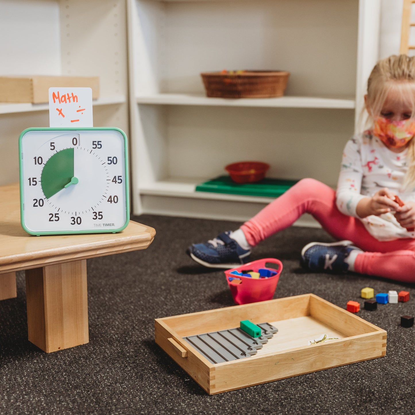 Time Timer® Original 8” - Learning Center Classroom Set being used to teach math.